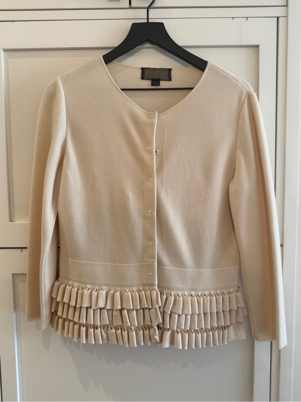 Giambattista Valli tailored Cream Ruffle Hem Women's sweater -